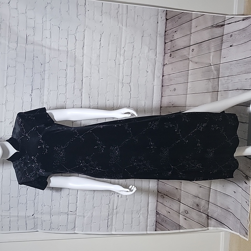 High neck black dress
